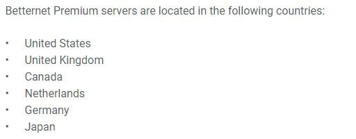Betternet Servers