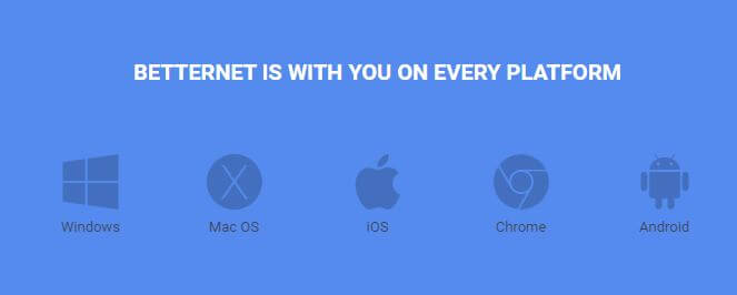 Betternet Supported Devices
