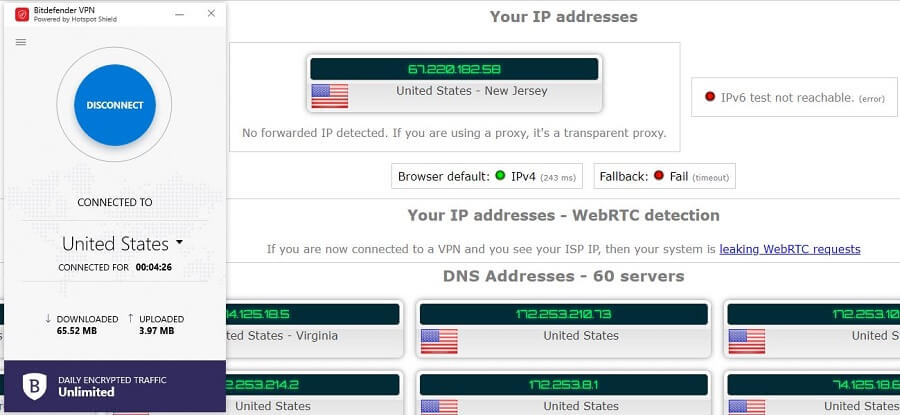 Bitdefender IP Leak Test