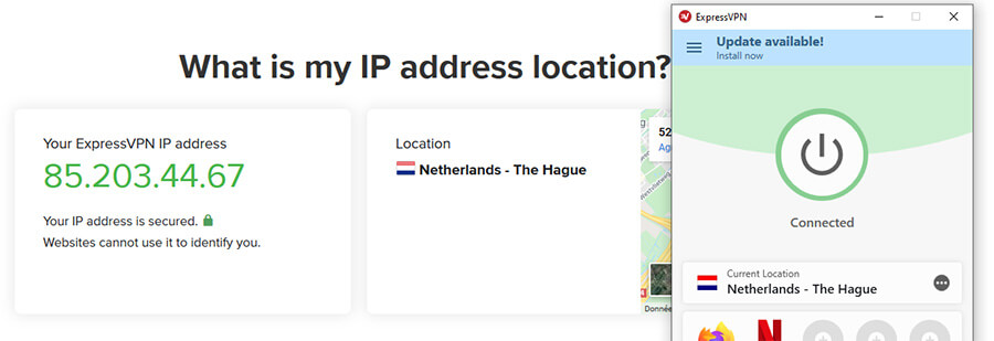 ExpressVPN connected Netherlands