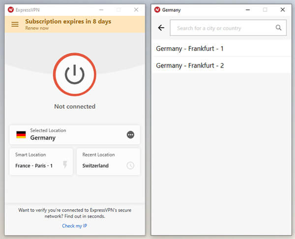 ExpressVPN servers Germany