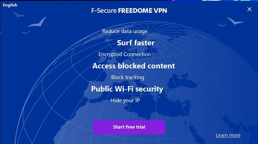 F-Secure Freedome VPN Setup 1