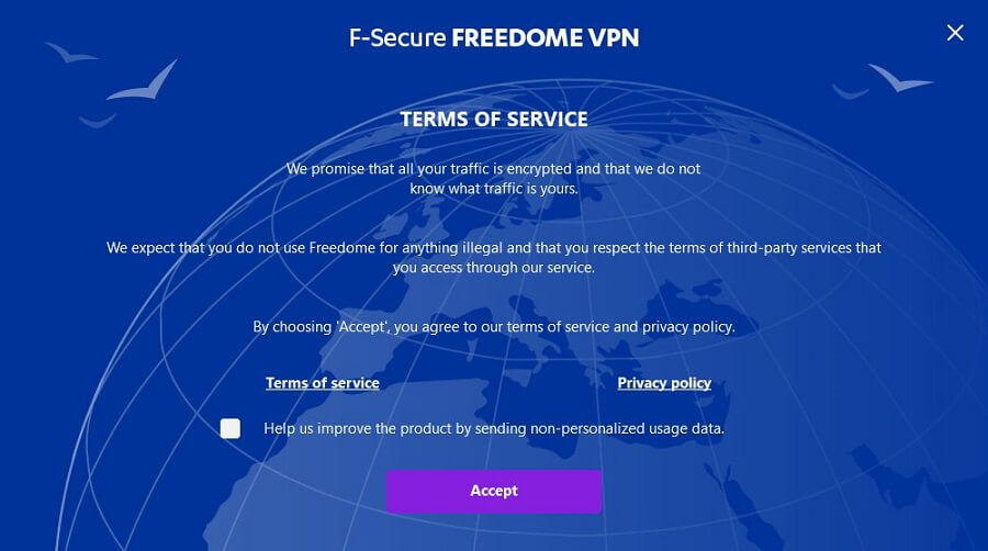 F-Secure Freedome VPN Setup 2