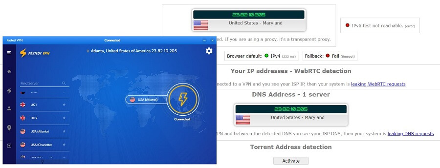 FastestVPN IP Leak Test