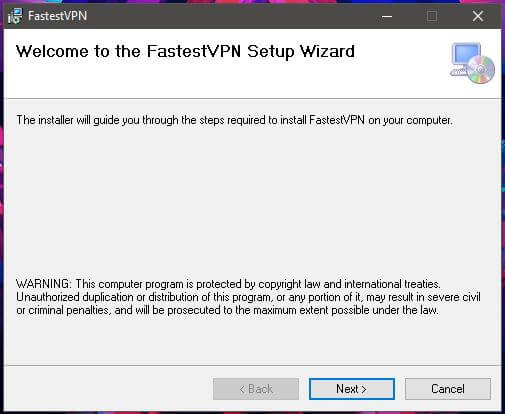 FastestVPN Windows Setup 1