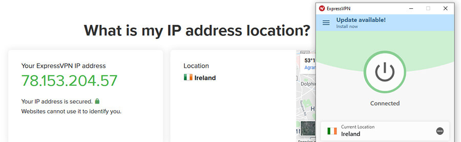 Irish IP ExpressVPN