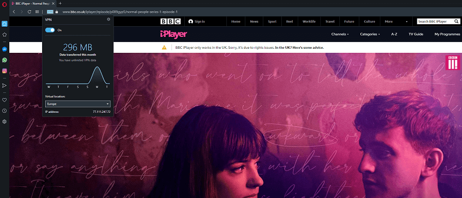 Opera VPN BBC iPlayer