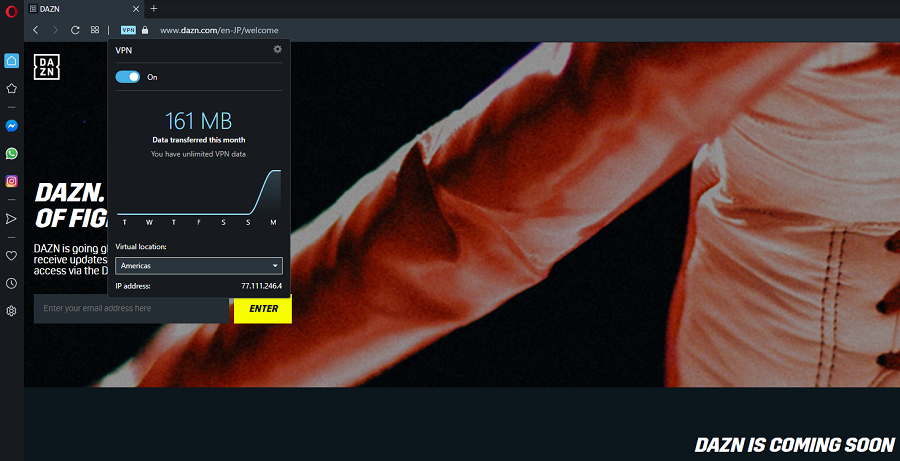 Opera VPN DAZN