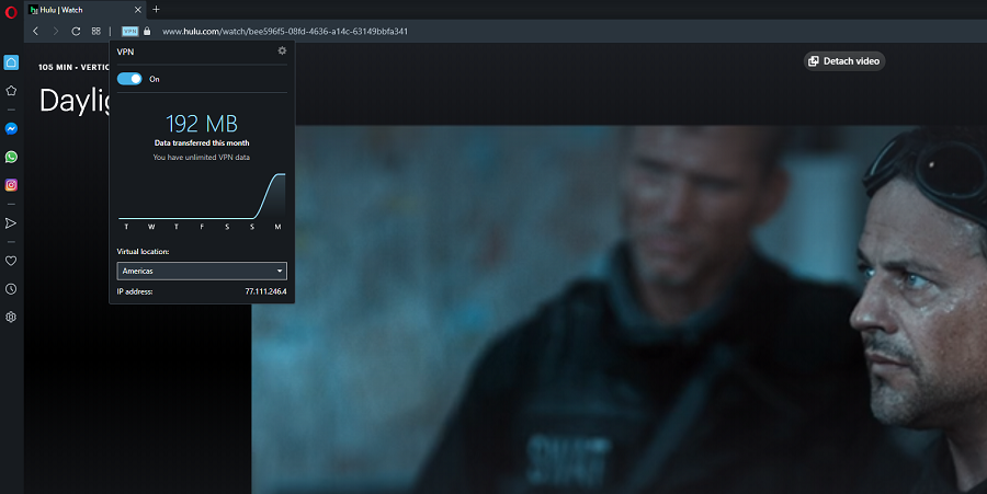 Opera VPN Hulu