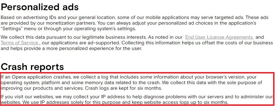 Opera VPN Privacy Policy 2