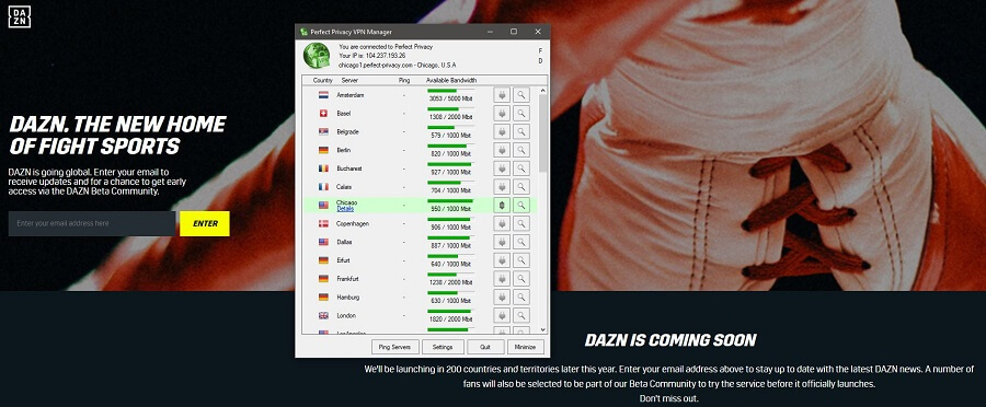 Perfect Privacy DAZN