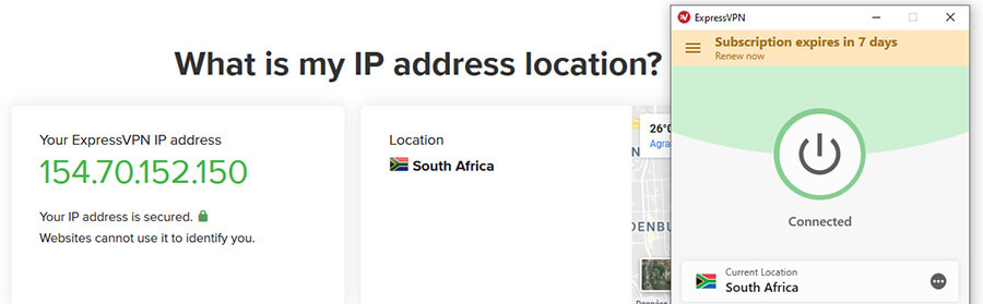 South African IP ExpressVPN