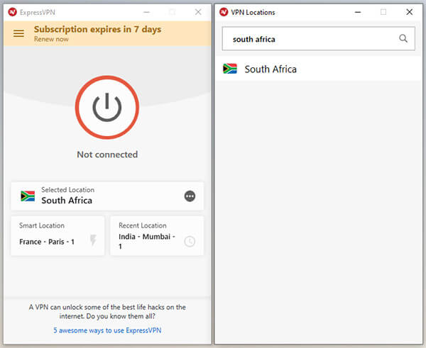 South African Server ExpressVPN