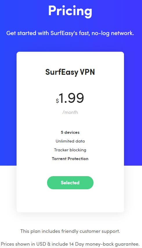 Surfeasy Pricing