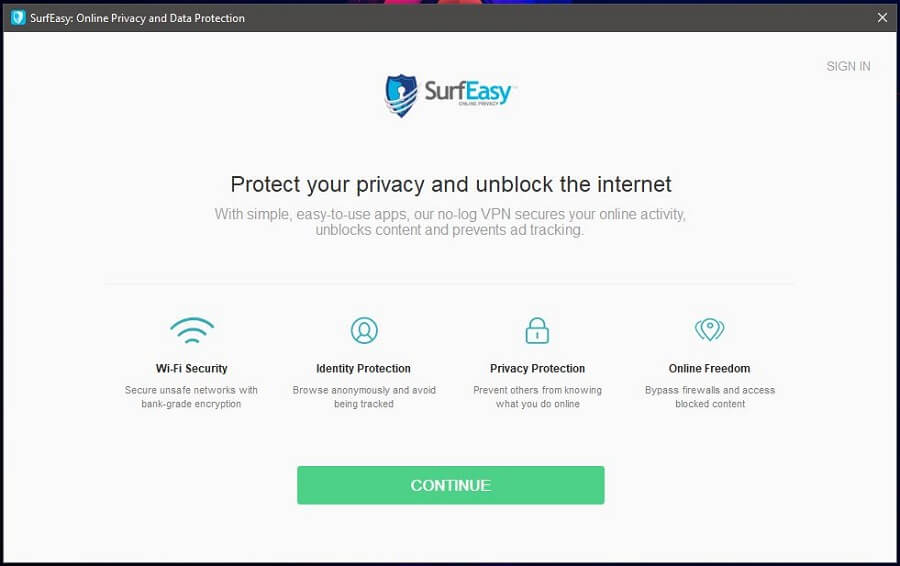 Surfeasy Windows App 1