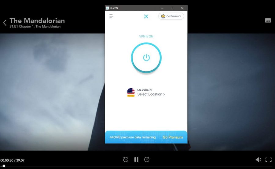 X-VPN Disney+ Mandalorean