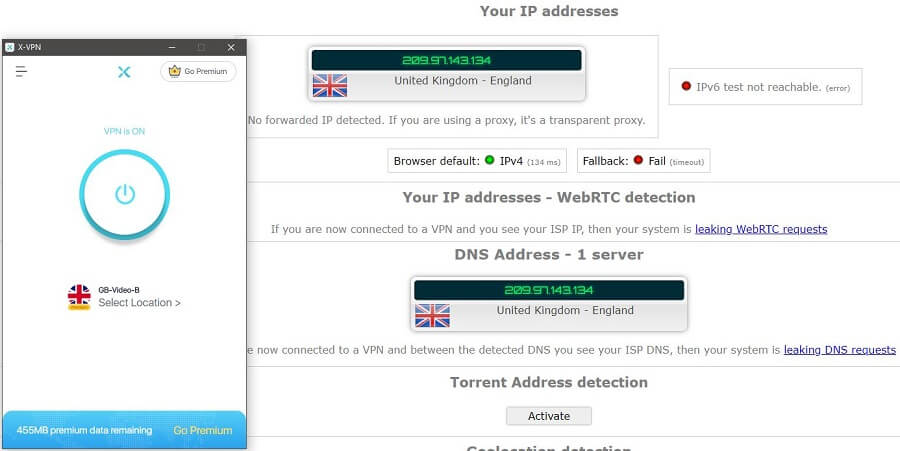 X-VPN IP Leak Test