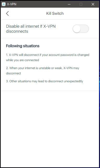 X-VPN Kill Switch