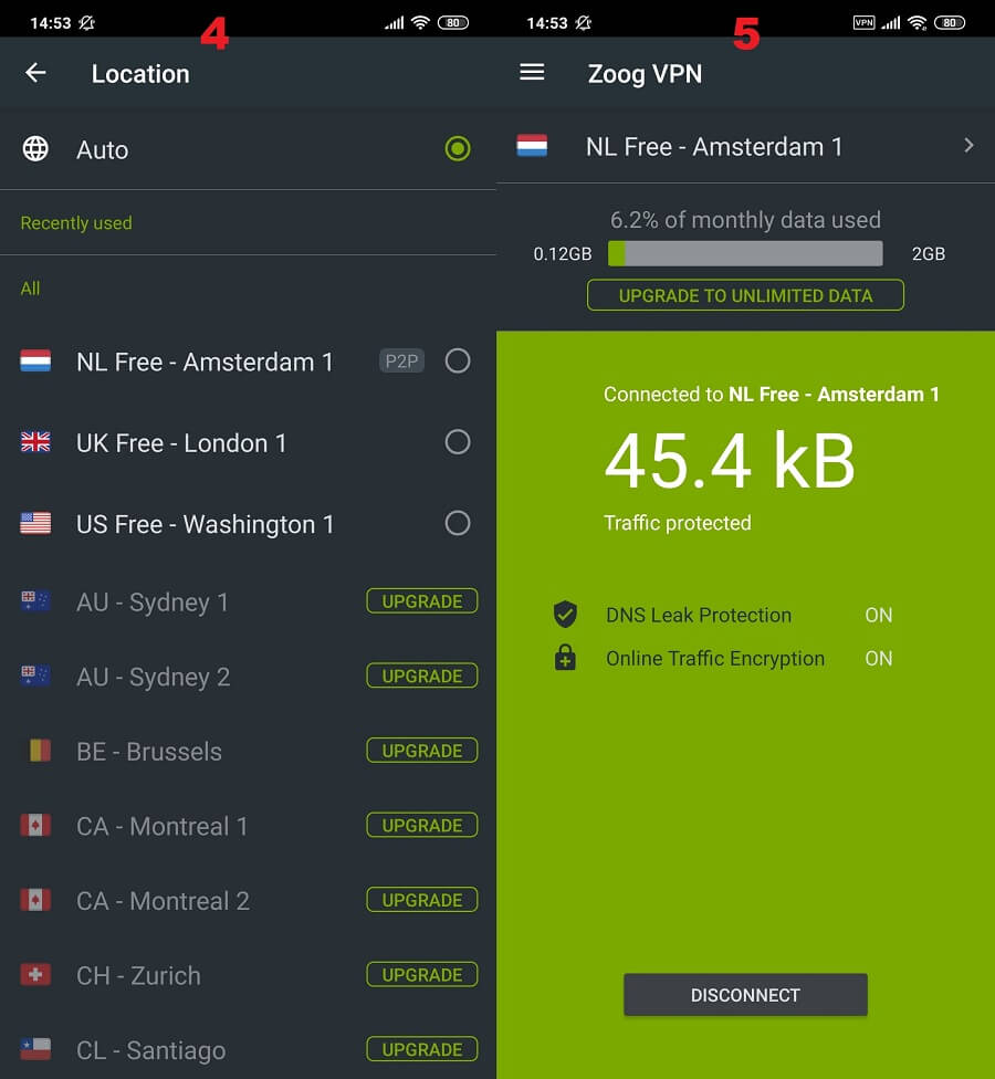 ZoogVPN Android 4, 5