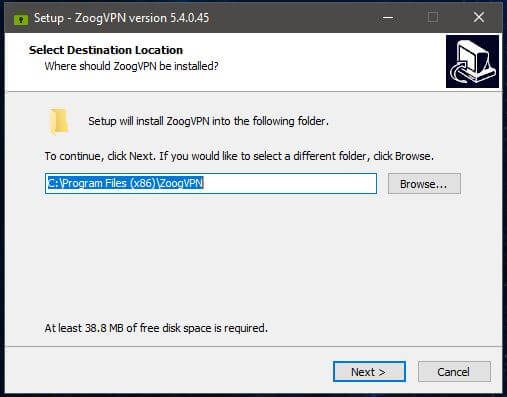 ZoogVPN Windows Setup 1