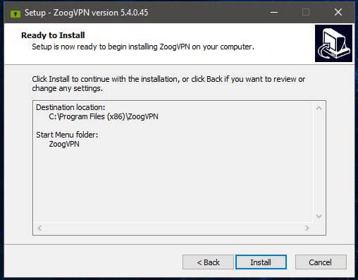 ZoogVPN Windows Setup 2