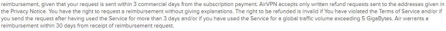 AirVPN Refund Policy