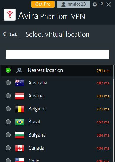 Avira Phantom VPN App 3