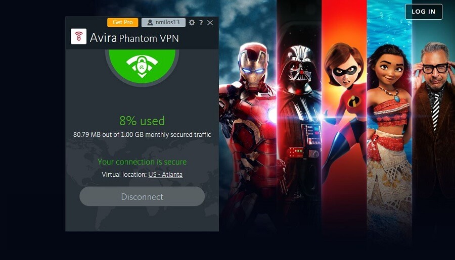 Avira Phantom VPN Disney+