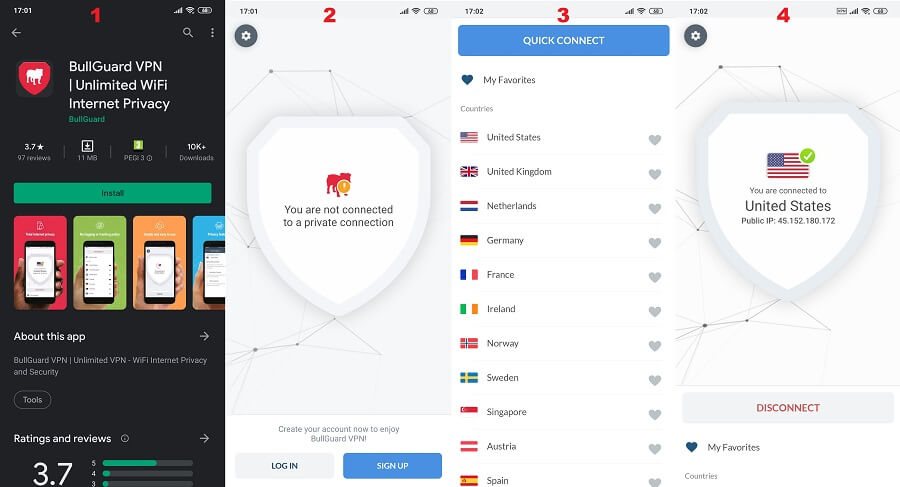 Bullguard VPN Android