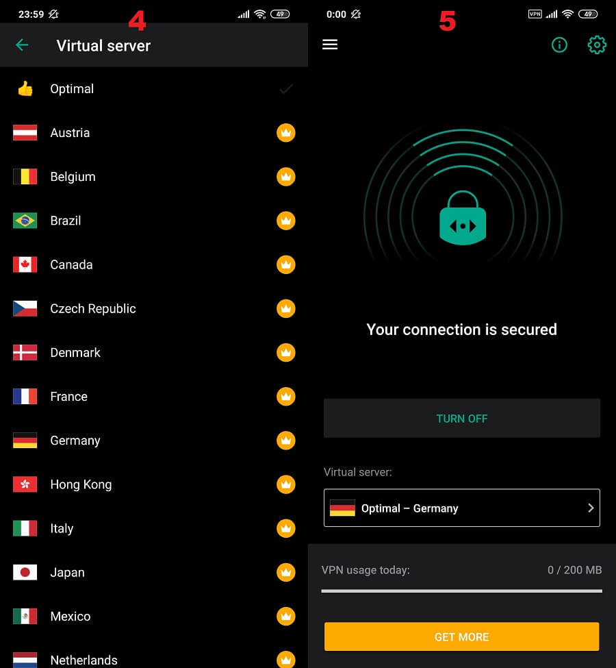 Kaspersky Secure Connection Android 2