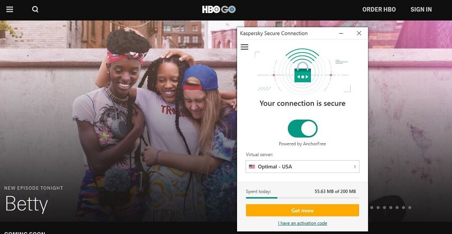 Kaspersky Secure Connection HBO GO