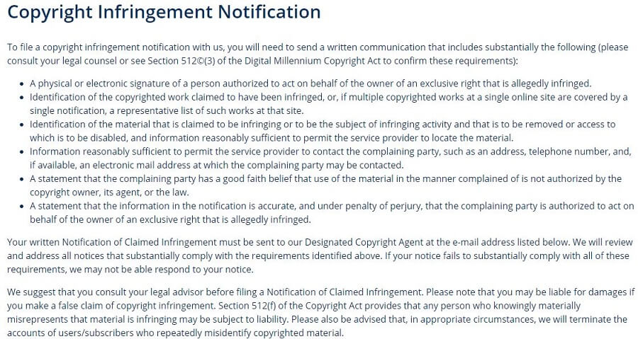 StrongVPN DMCA Policy