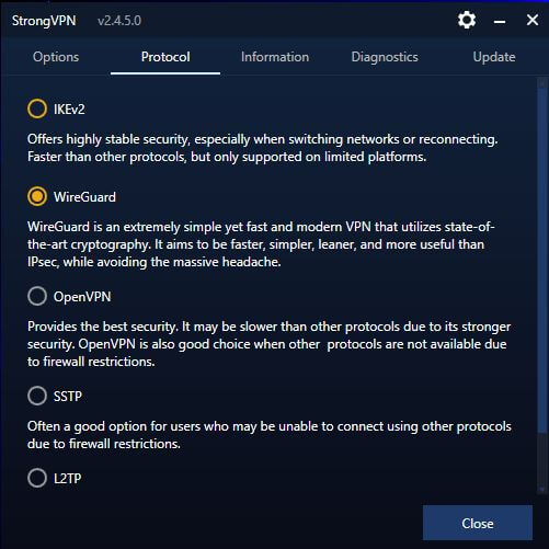 StrongVPN Protocols