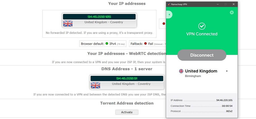 Namecheap IP Leak Test