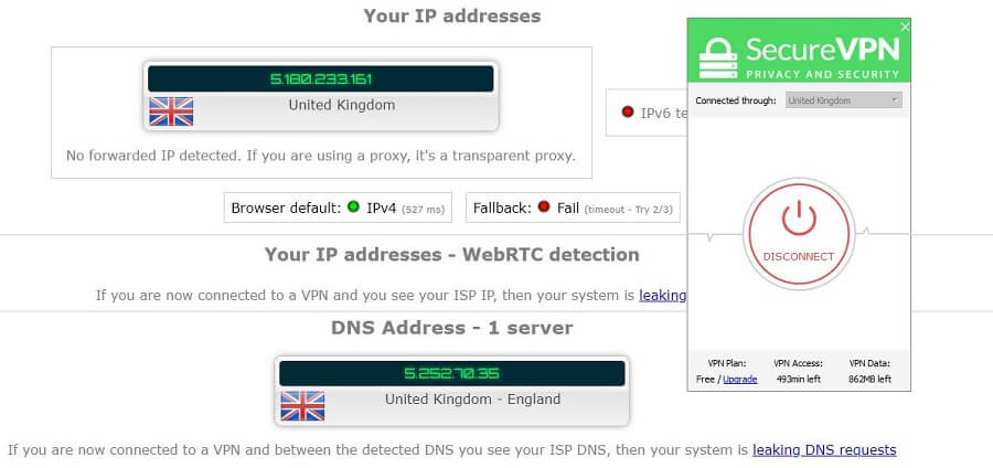 SecureVPN IP Leak Test