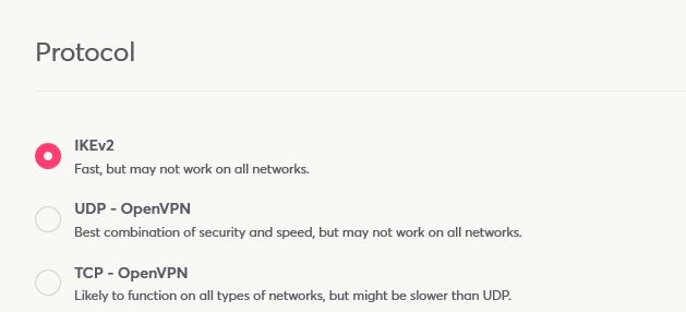 WeVPN Protocols