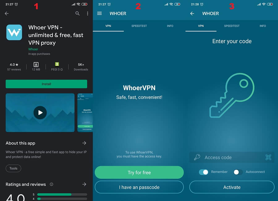 Whoer VPN Android 1