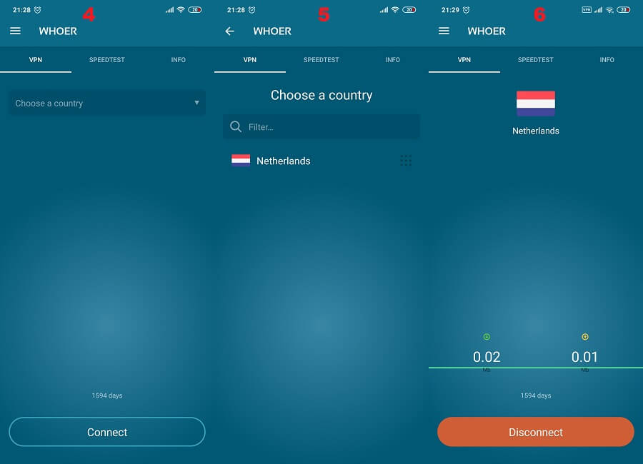 Whoer VPN Android 2