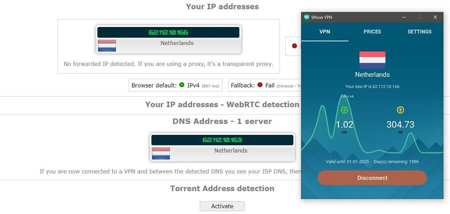 Whoer VPN IP Leak Test