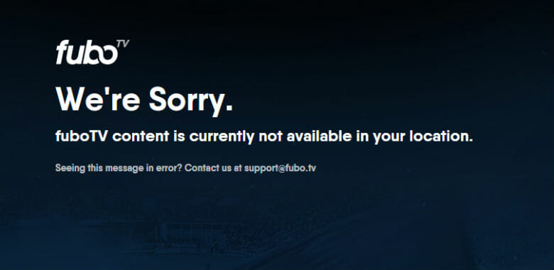 Error message FuboTV